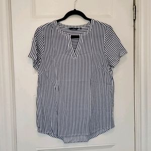 Blue White Stripe Top